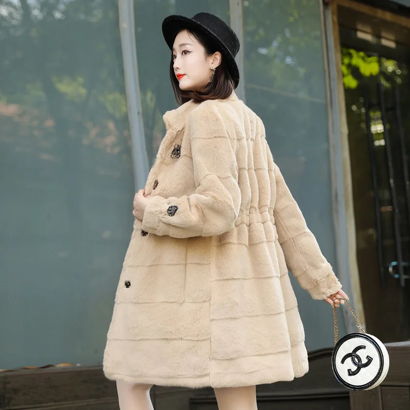 Natural Fur Coats Winter Women Mink Fur Coat Female Genuine Leather Jackets Ladies Oversize Warm Thick Detachable Long 2020 New