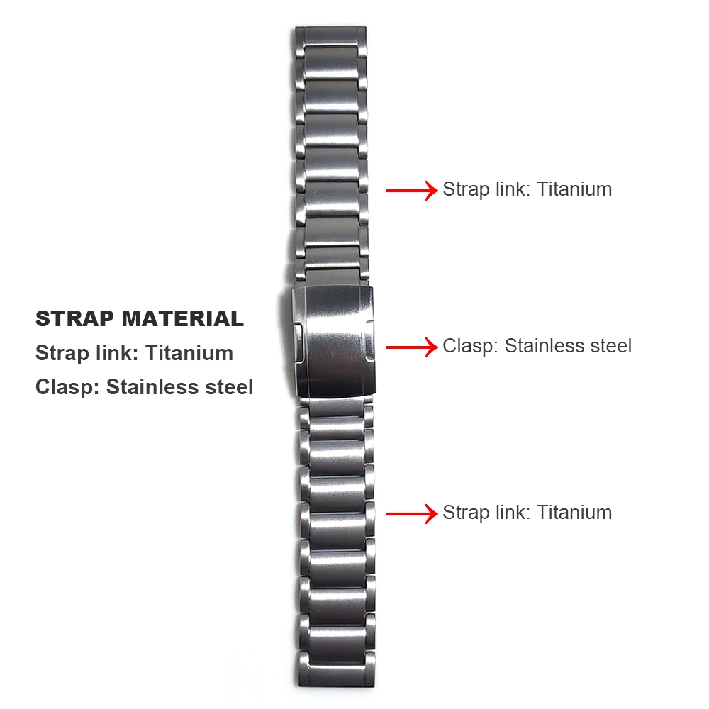 Titanium alloy + Steel Clasp Strap For Suunto 9 Peak Watch Band Metal Watchband Bracelet Wristband Black/Silver Accessories