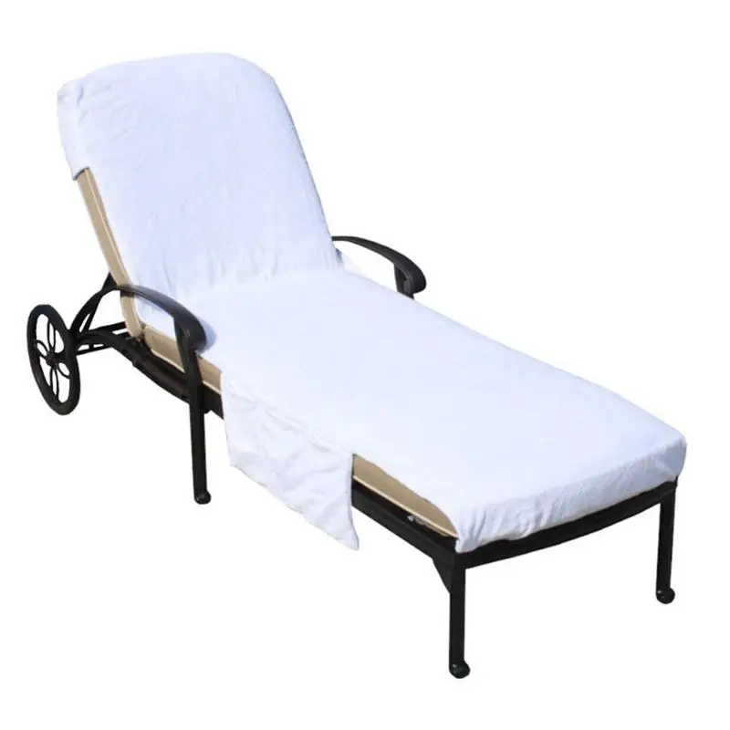 

White Cotton Beach Towel Recliner Cover Cotton Beach Chair Towel Luxury Hotel Spa Chair Lounge Cover