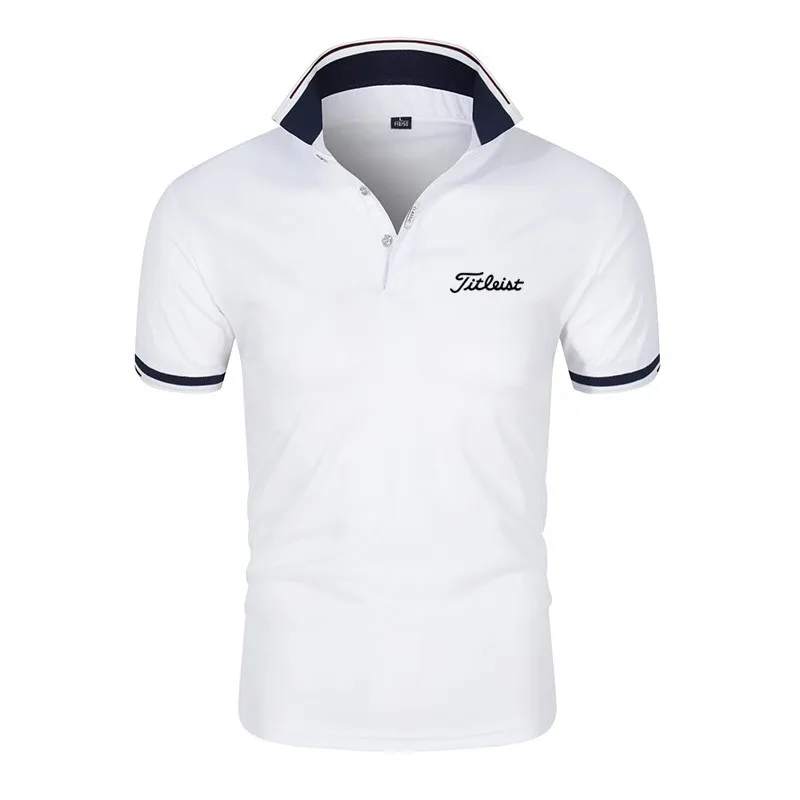  2022 Summer Men's Sports Golf Shirt Quick-drying Breathable Polo Shirt Polyester/Spandex Short Sleeve Top Golf Wear Men's T-shir