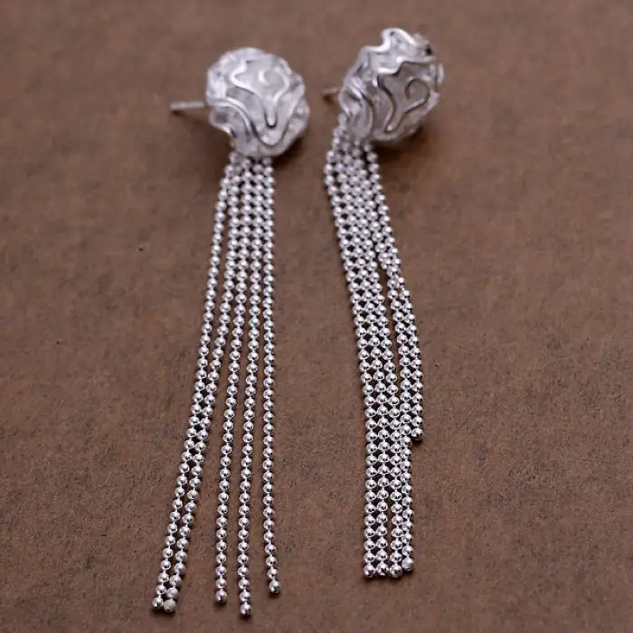 

925 Stamp Silver Earring Stud Rose for cute women elegant noble design beautiful fashion party Jewelry factory price