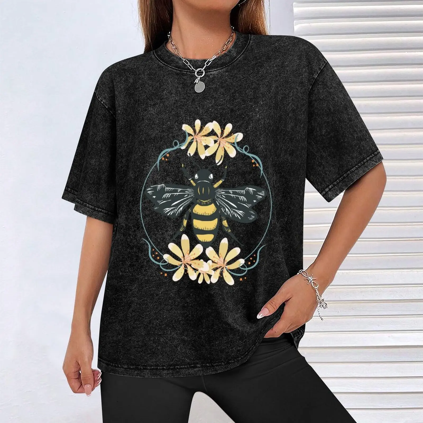 Винтажная футболка Manchester Worker Bee-flower Bee с аниме Louboutins мужские хлопковые футболки