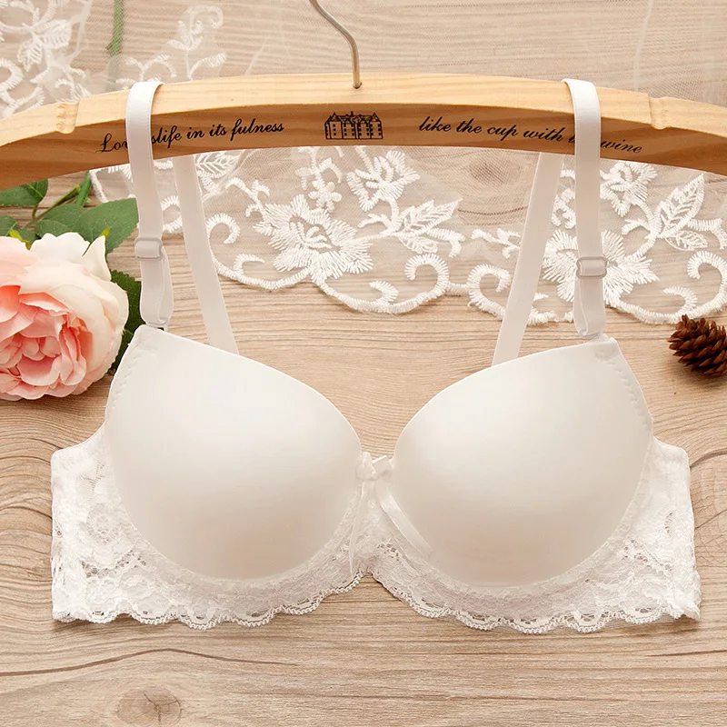 

Sexy Lingerie Push Up Bra Top Chest Lace Bra Student Small Chest Bra Sexy Underwire Brassiere 34 36 38 A B T Shirt Girl Bra