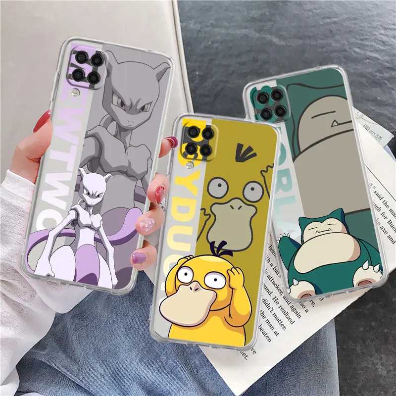 

Clear Case For Samsung Galaxy A52 A12 A51 A32 A21s A71 A32 A22 50 A70 A31 A72 5G Phone Cover Pokemon Pikachu Gengar
