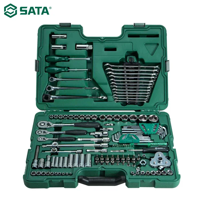 

SATA 09014G 128 pieces / set auto repair tool kit ratchet wrench auto repair mechanical socket kit kit combination socket wrench