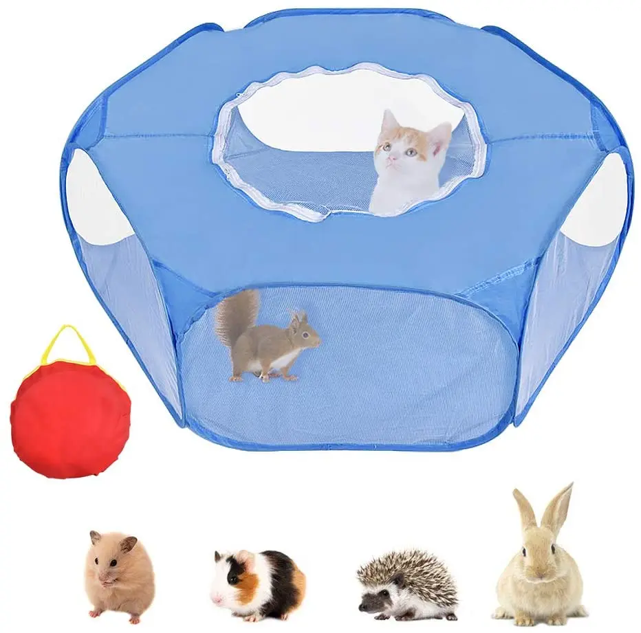 

Small Animals Tent Pet Playpen Open Indoor&Outdoor Cage Game Playground For Rabbit Hamster Chinchilla Pig Portable Yard Fence