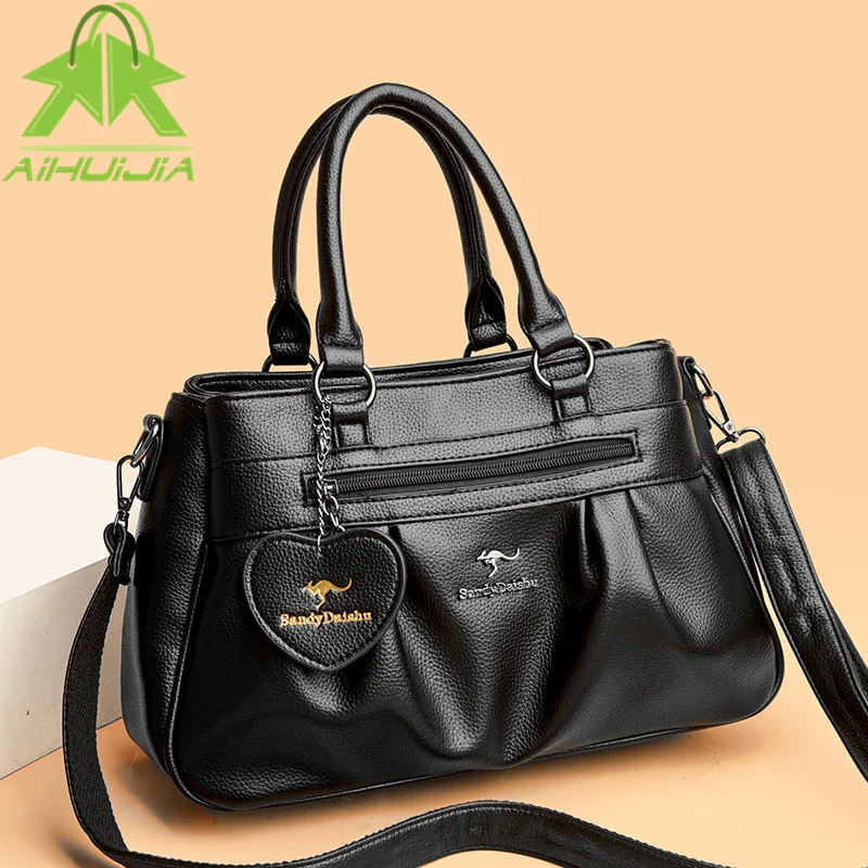 

Luxury Pleated Crossbody Bag for Women High Quality Pu Leather Shoulder Bags Designer Ladies High Capacity Handbag Casual Tote