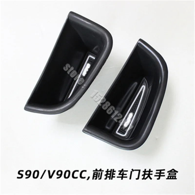 

Для Volvo S90 2017 2018 2019 2020 2021 2022 автомобильный Стайлинг Черный ABS центральный подлокотник коробка для хранения дверной ящик для хранения Коробка ...