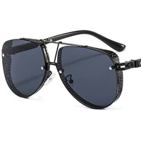 punk sunglasses personality metal grid frame sun glasses unisex double beam adumbral anti uv spectacles men eyeglasses
