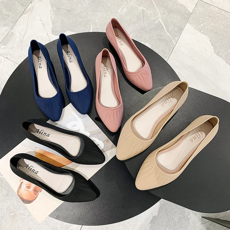 

2022 Stretch Ballet Flats Women Mesh Loafers Knitted Moccasin Shallow Flats Casual Single Shoes Driving Sneakers Walk Shoes