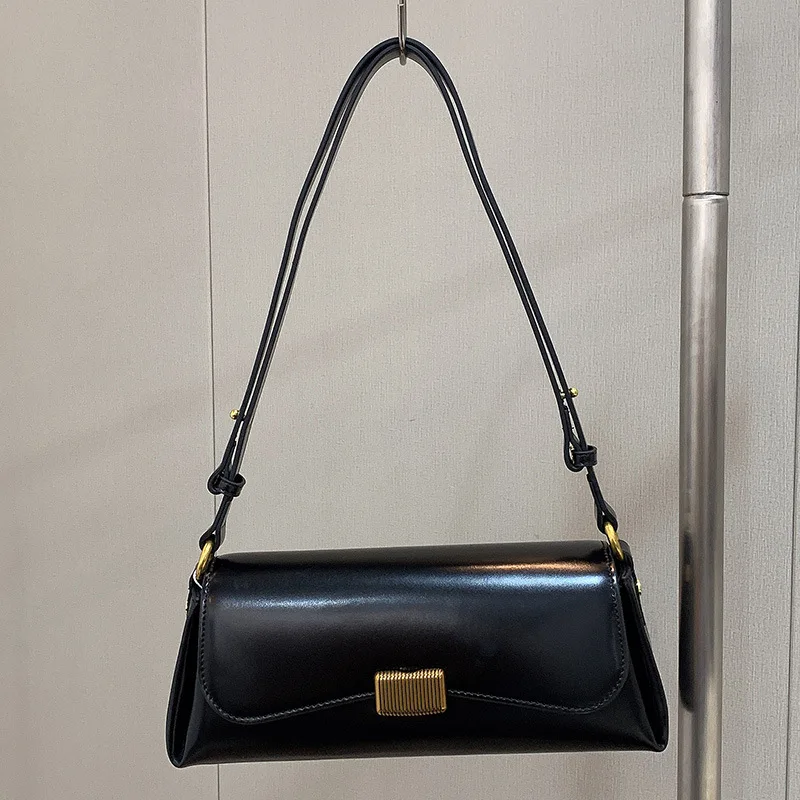 

Fashion Genuine Leather Shoulder Crossbody Bag For Women Cowhide Handbag Retro Ladies Twist Lock Messenger Bag