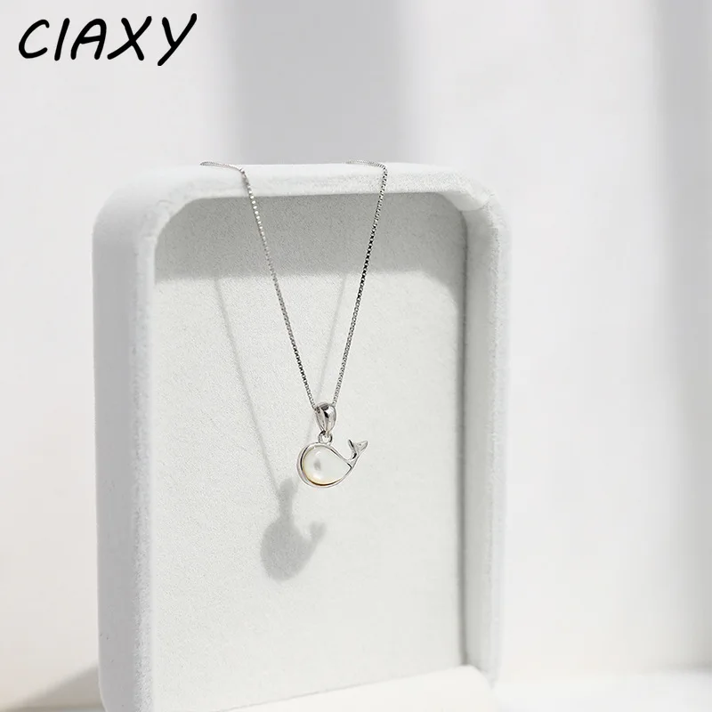 CIAXY 925 маленькая Марка ожерельлье с Китом для женщин темпераментная