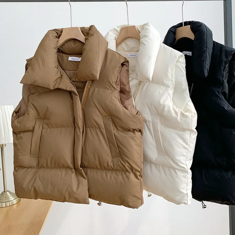 

Cotton vest female autumn winter version small fragrance stand collar new sleeveless coat wearing