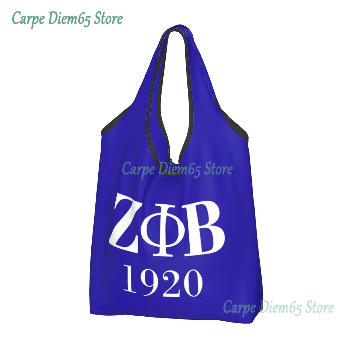 

Fashion Printed Zeta Phi Beta Sorority Logo Tote Shopping Bags Portable Shoulder Shopper Greek Letter 1920 Handbag