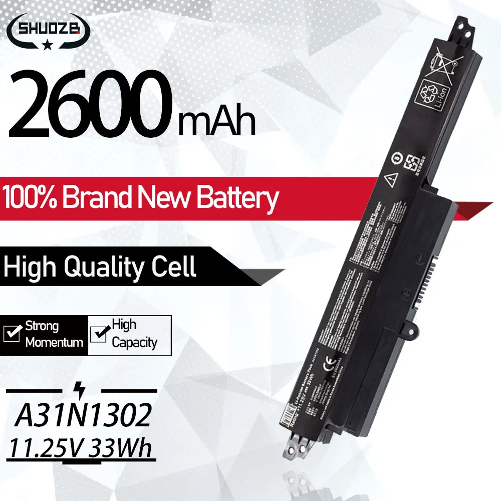

A31N1302 A31LMH2 A31LM9H Аккумулятор для ноутбука ASUS VivoBook X200CA X200MA X200M X200LA F200M X200CA F200MA R202CA 11,6 "1566-6868