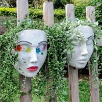 face planter pot head planter wall decor resin wall mounted face flowers pots indoor outdoor plants hanging gifts