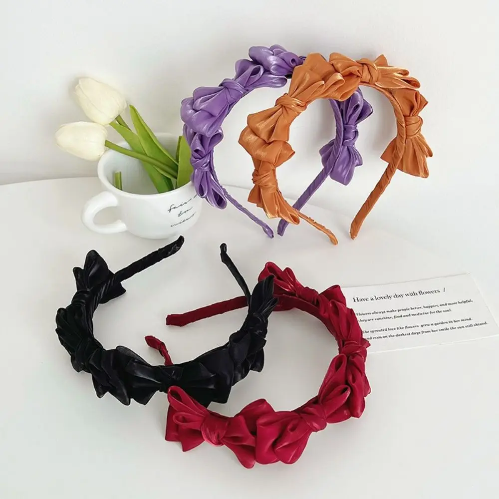 

Temperamen Spring Summer Headwear Headress Mesh Silk Hairband Korean Style Hairband Women Headband Bow Fairy Hair Hoop