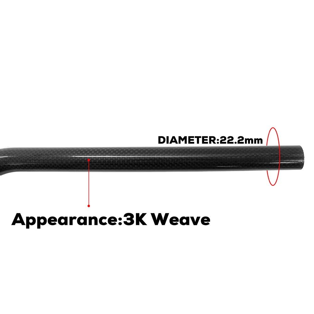 Складной руль Litepro R-0deg 3K Carbon 25 4 мм