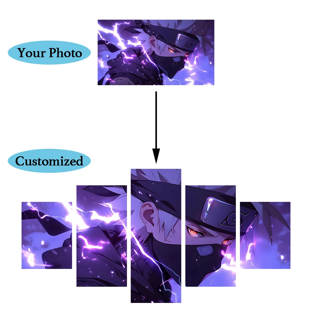 Постеры на заказ из японского аниме 5 шт. настенные картины винтажная подвесная