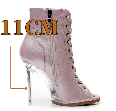 Модные женские ботинки на шнуровке, женская обувь на шпильке для джазовых танцев для латинских танцев, уличные пикантные туфли на шпильке, большие размеры