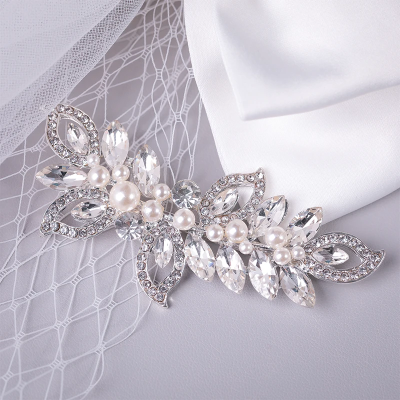 

Fashion Barrette Cubic Crystal Leaf Hair Clips for Women Accessories Bridal Hairband Wedding Hair Jewelry Party Bride Headpiece
