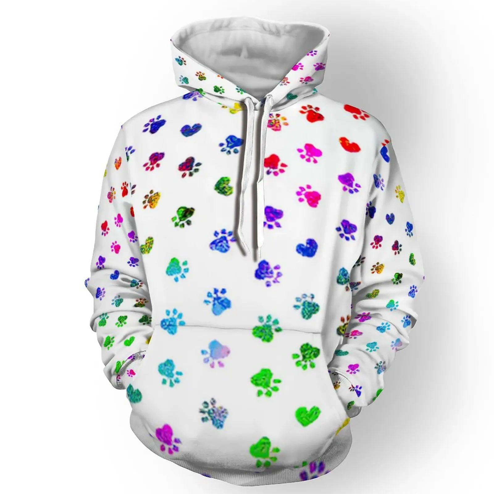 

2022European and American spring and autumn women's sweater 3D cat paw printing series creative casual women's 3D sweater series