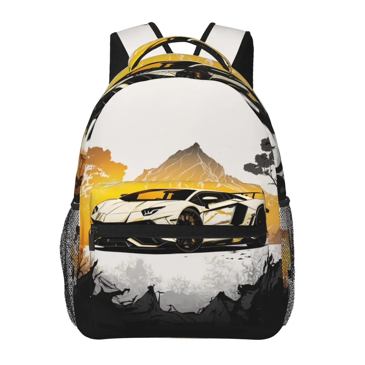 

Роскошный спортивный рюкзак с машинкой, повседневные женские современные ранцы для старших классов с Горным солнцем, цветной узор