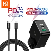 mcdodo uk plug charger 30w usbpd qc3 0 quick charge type c to type c cable for huawei samsung portable charger data cable