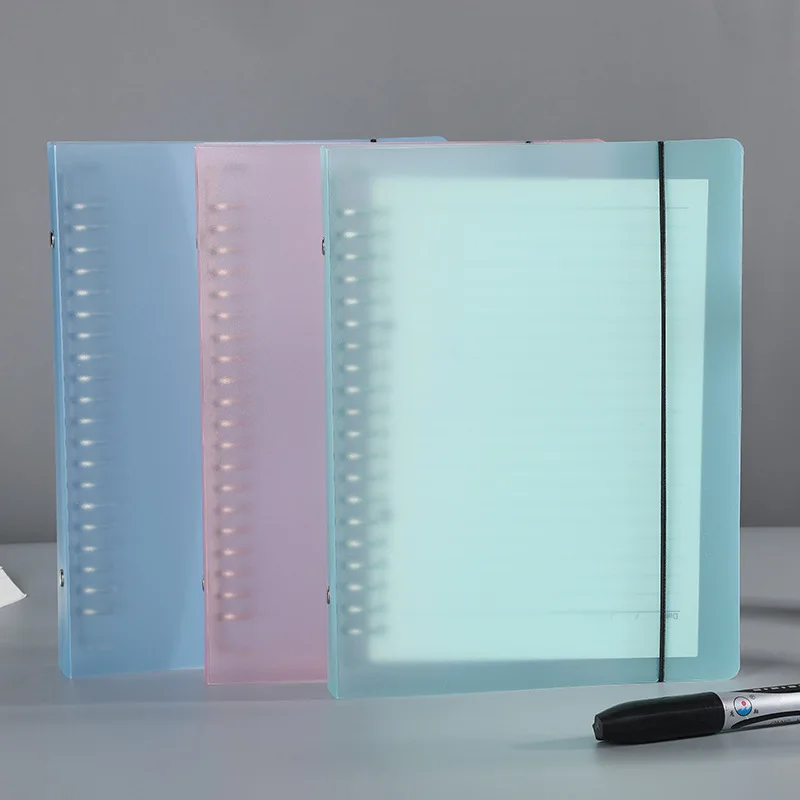 

Transparent A5 B5 Binder Notebook Cover Loose Leaf Spiral Note Book Cover Book Shell Office Stationery Supplies