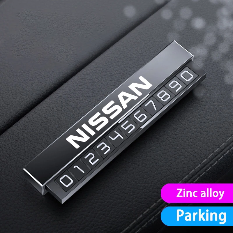 

Hidden Car Temporary Parking Card Metal Alloy Car Phone Number Card Plate For Nissan Qashqai J10 J11 X-Trail Tiida Note Juke