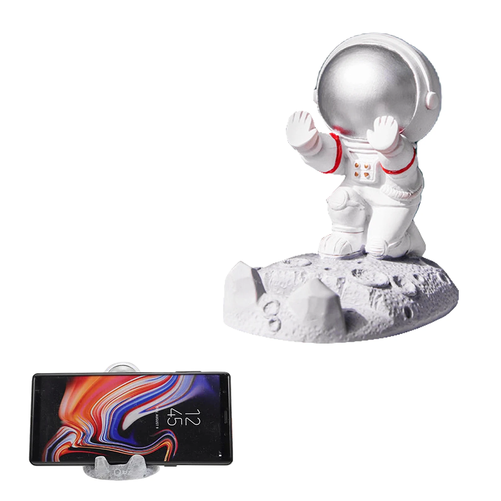 

Cute Funny Astronaut Phone Mount for Home Office Desk Spaceman Desktop Resin Stand Car Phone Holder Ornament Interior