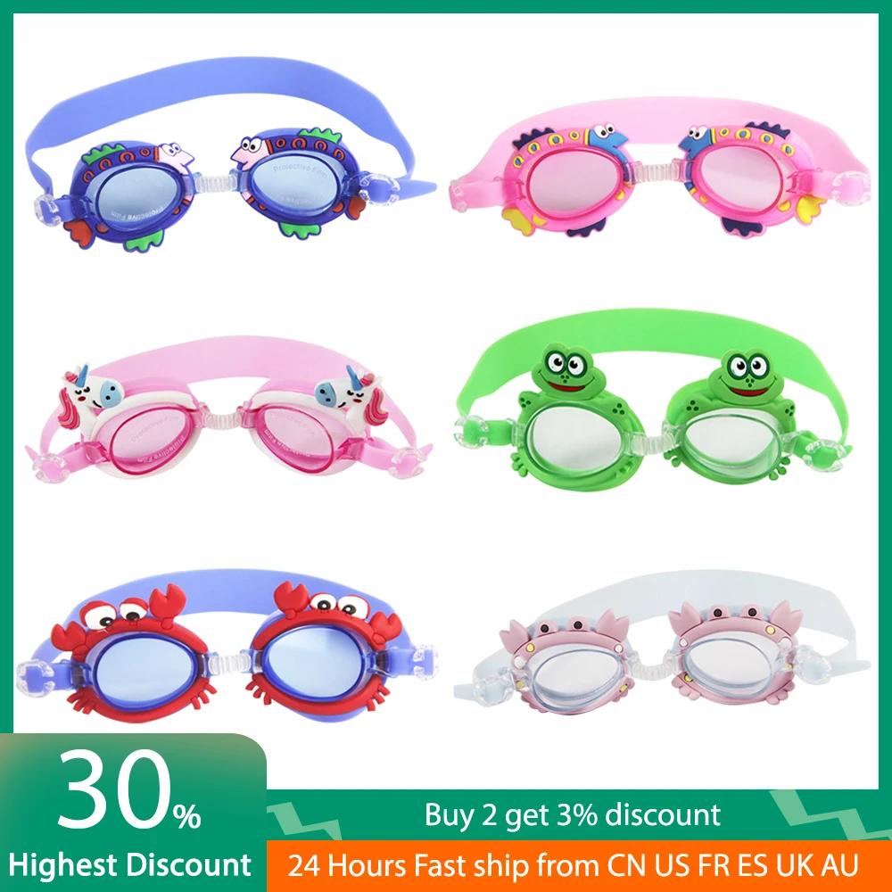 

Kids Swimming Glasses Swim Goggles Anti Fog UV Protection Sunglasses Children Training Mask Eyewear Cases Bee Crab Frog Fish