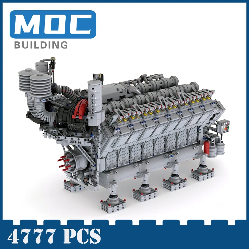 

MOC-73232 V16 Diesel Engine Classic creative diesel engine MOC building block children's educational hi tech toy gift