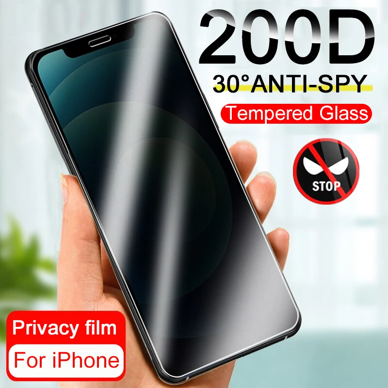 

Противошпионское защитное стекло 200D 40k для iPhone 11, 12, 13 Pro, X, XR, XS MAX, Защита экрана для iPhone 7, 8, 6, 6S Plus, SE, стекло