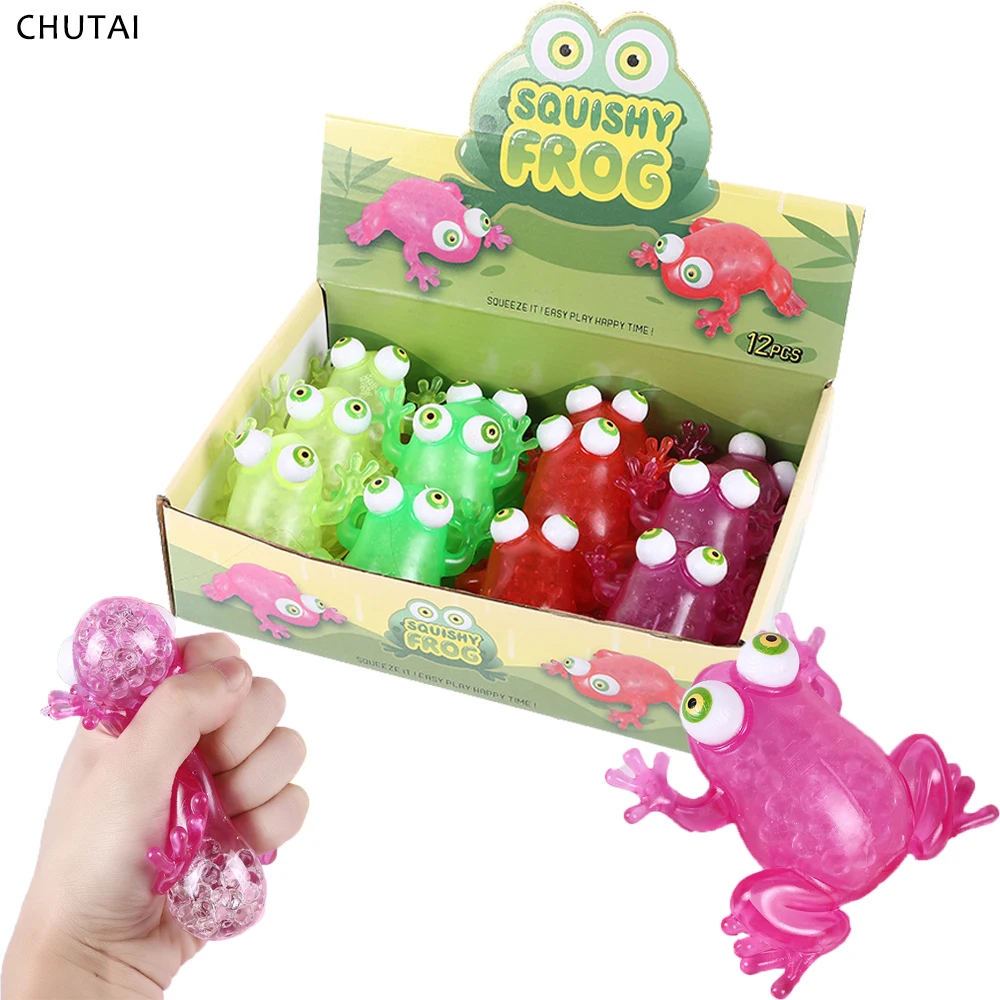 

Big Eye Frog Pinching Beads Fidget Puzzle Sensory Toy Stress Relief Ball TPR Soft Glue PU Elastic Spit Ball Squeeze Kids Gift