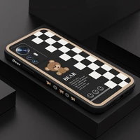 cute plaid bear phone case for xiaomi mi 12 11 ultra lite 10 10s 9 11t 10t 9t pro lite poco m4 x4 f3 x3 m3 pro 5g cover