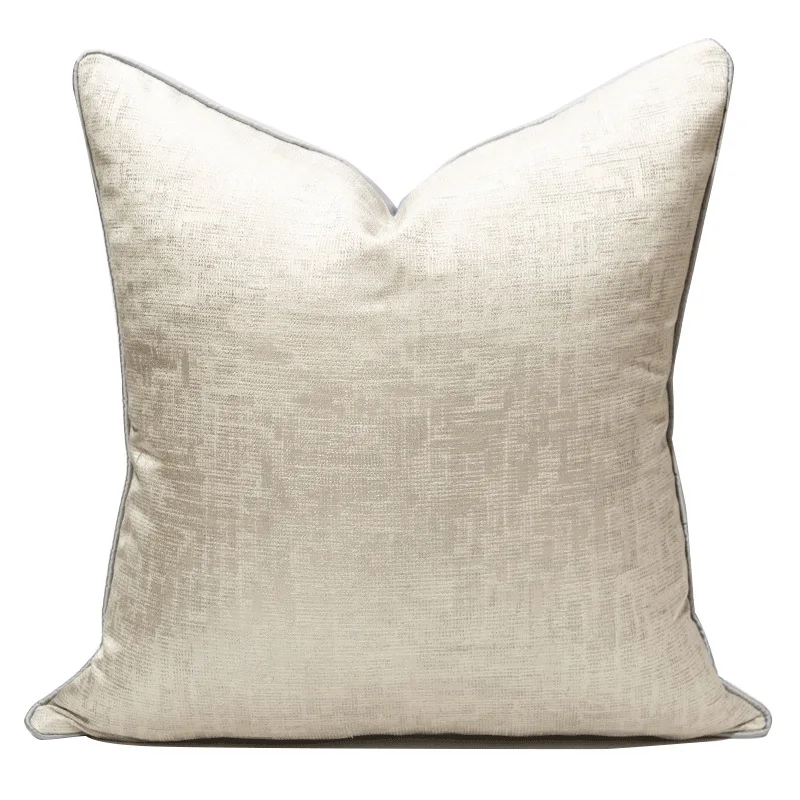

DUNXDECO Texture Ivory Cushion Cover Decorative Pillow Modern Style Shiny Yellow Jacquard Court Room Sofa Coussin
