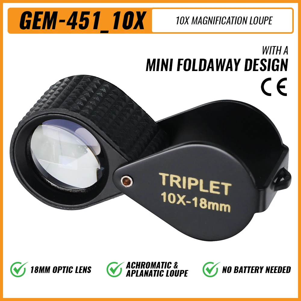 10-30X карманная лупа увеличительное стекло для ювелирных изделий складная с