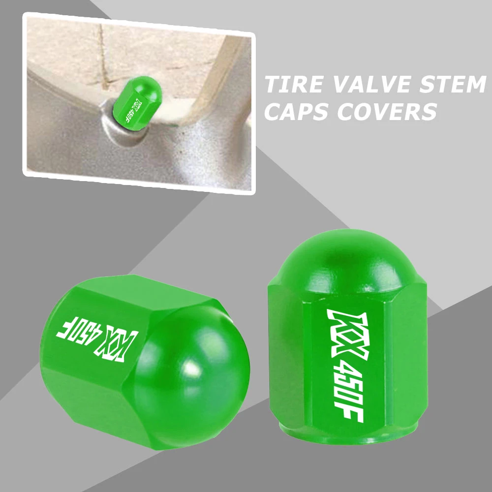 

Motorcycle Wheel Tire Valve Stem Airtight Covers Cap Aluminum FOR KAWASAKI KX450F KX 450 F 2006-2018 2017 2016 2015 2014 2013
