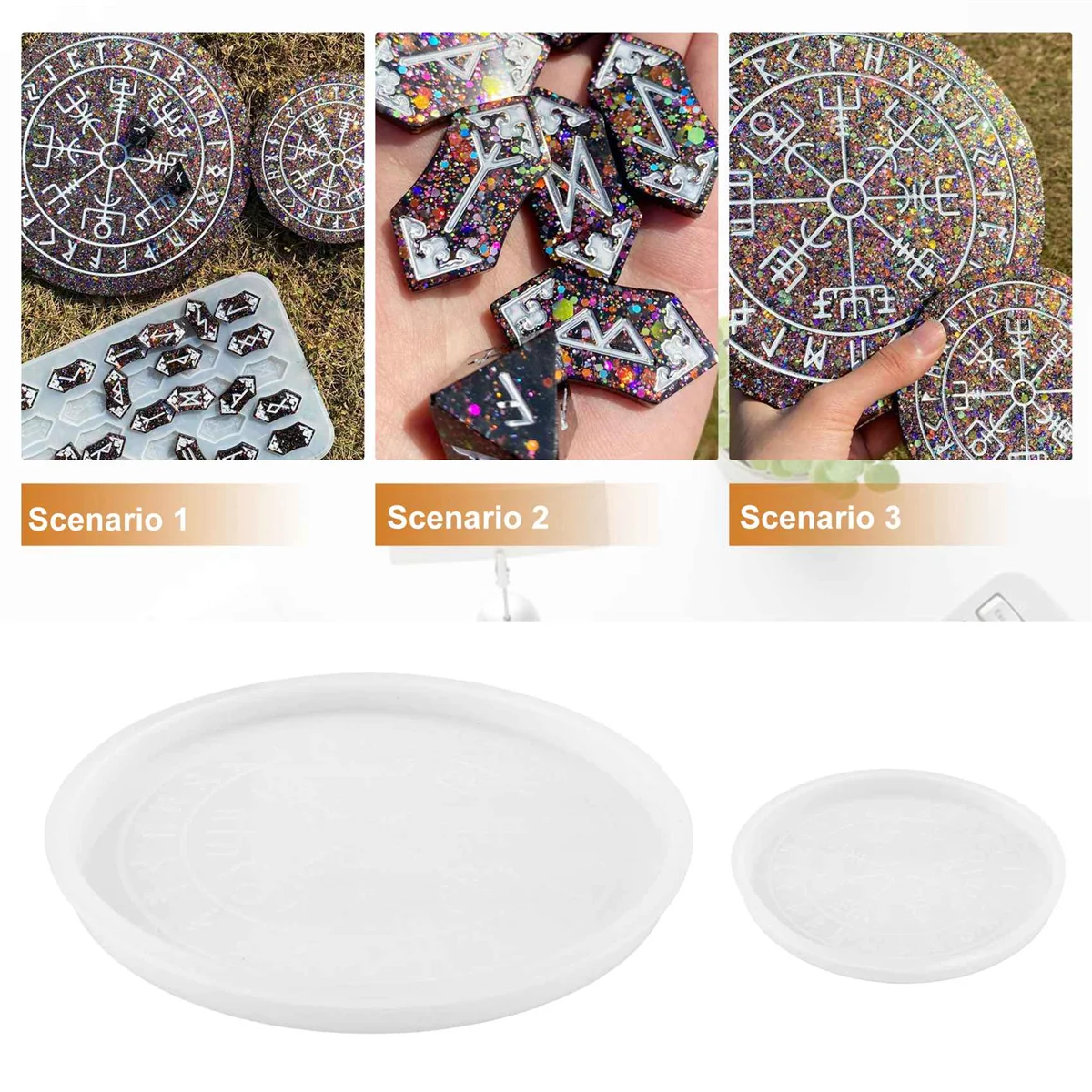 Форма для набора рун смоляная форма гадания силиконовая рунного компаса подноса