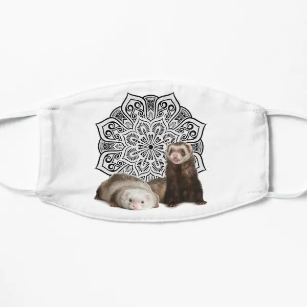 

Ferret Couple With Mandala Flat Printing Face Mask Cosplay Dustproof Windproof Pattern Mouth Fashion Cartoon Cute Breath Sport