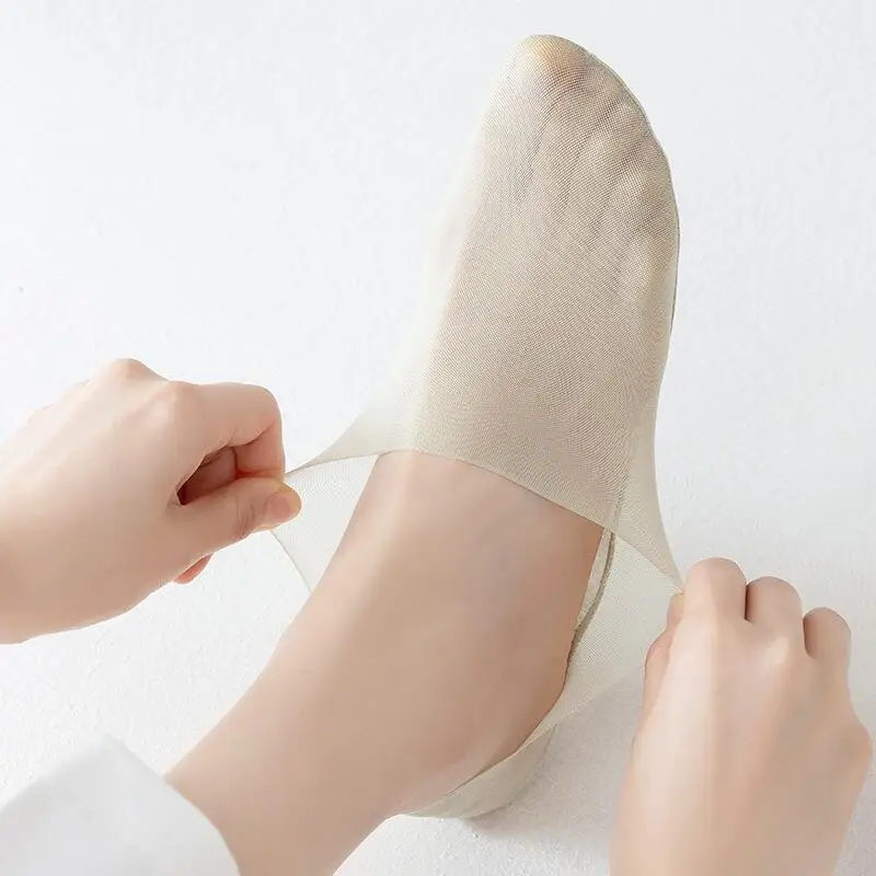 5 pairs women summer breathable invisible socks High elastic non-slip boat socks breathable wicking sweat deodorant women socks