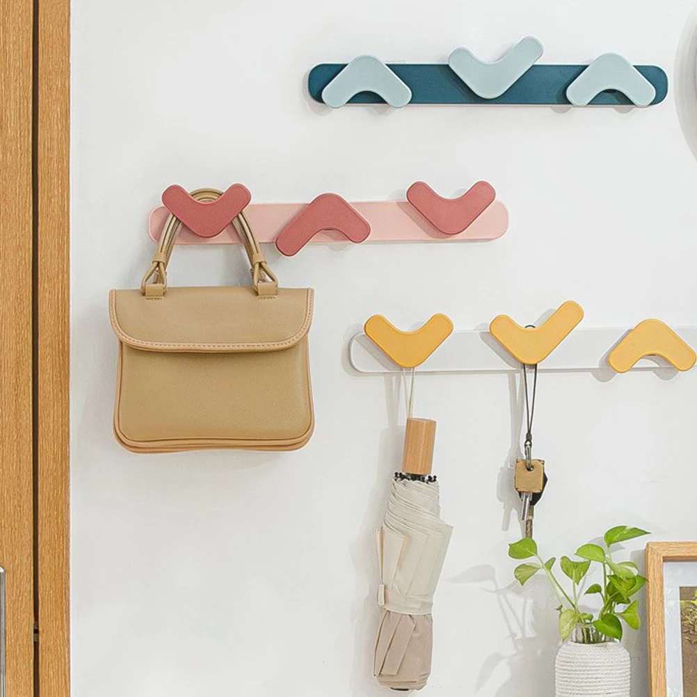 

Крючок для хранения пальто, настенный крючок без отверстий, регулируемый крючок, Круглый угол, прямой ряд, держатель для хранения, домашние ...