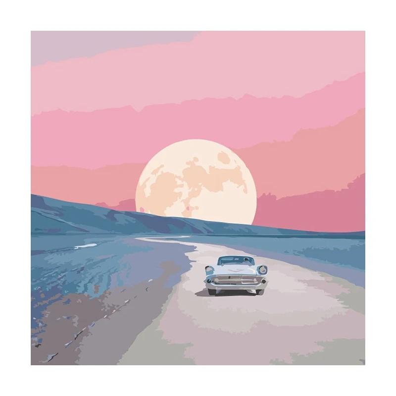 

DIY Paint By Numbers Adult Sunset,Oil Painting Acrylic For Adults Kids,For Home Decor Frameless 16X16 Inch Frameless