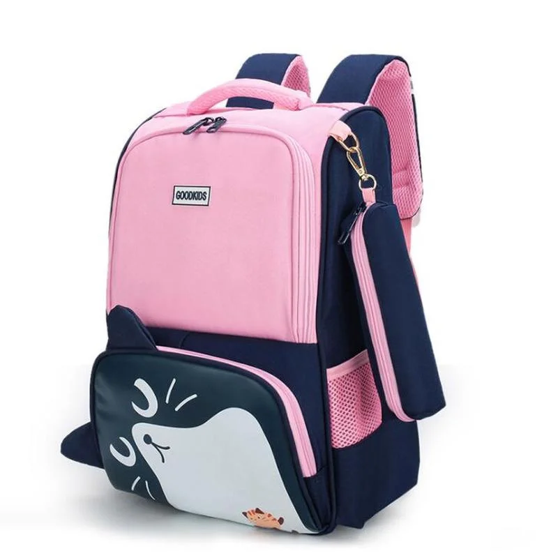 

Cute Cartoon Cat School Bags for Girls Primary Backpack Kids Larger Capacity Travel Bookbags with Pencil Case Mochila Escolar