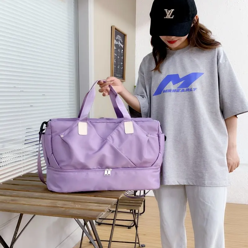 Travel Duffel Bag Large Portable Gym Tote Bags with Shoes Compartment,Carry Luggage Bag for Weekender Sports, Gym, Vacation for