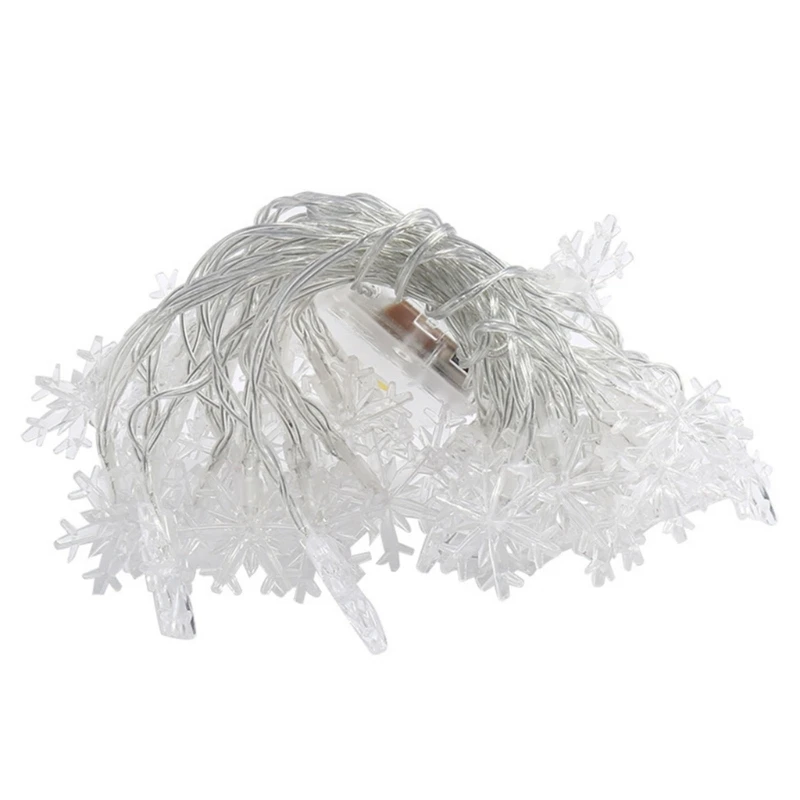 

Christmas String Lights 40 LED Snowflake String Light Garland Decoration Indoor Outdoor Decor for Christmas Party