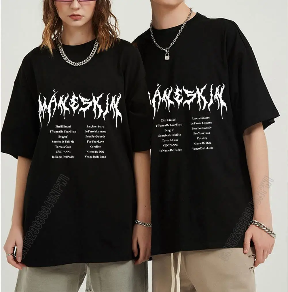 

Maneskin Cotton T Shirt Spring Summer Holiday Street Graffiti Style Men/Women Casual T-Shirt Novelty Street Hip Hop Streetwear