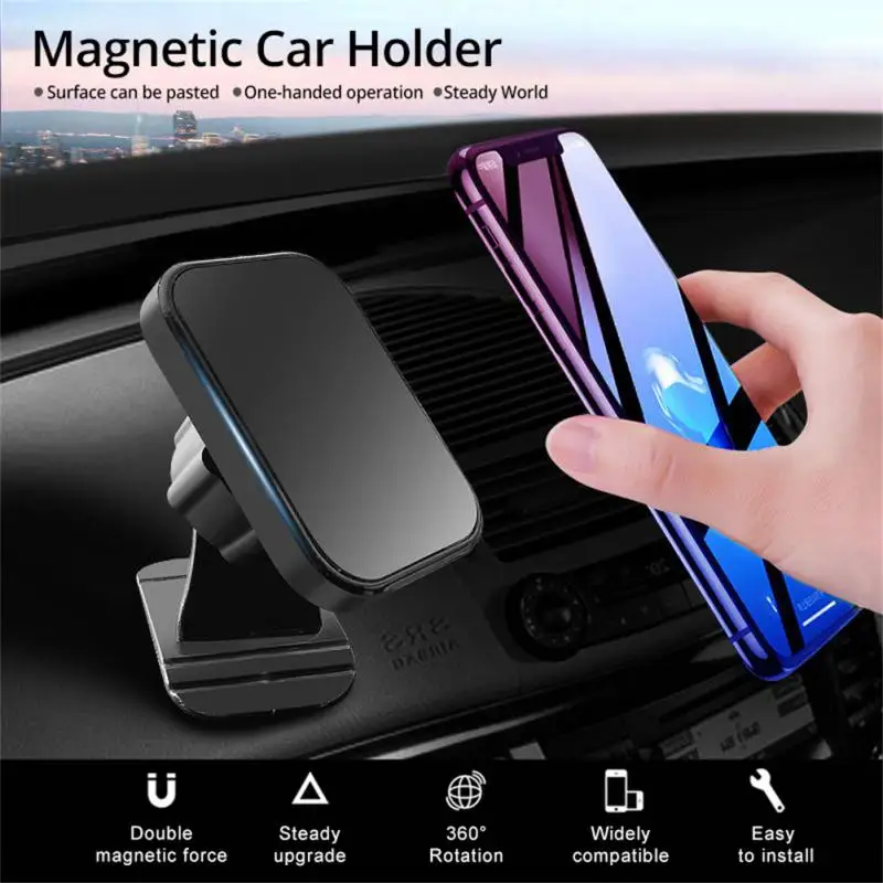 

Автомобильный магнитный держатель для телефона, вращающийся на 360 градусов, для вентиляционного отверстия, для GPS, держатель, кронштейн для IPhone, Samsung, автомобильные аксессуары