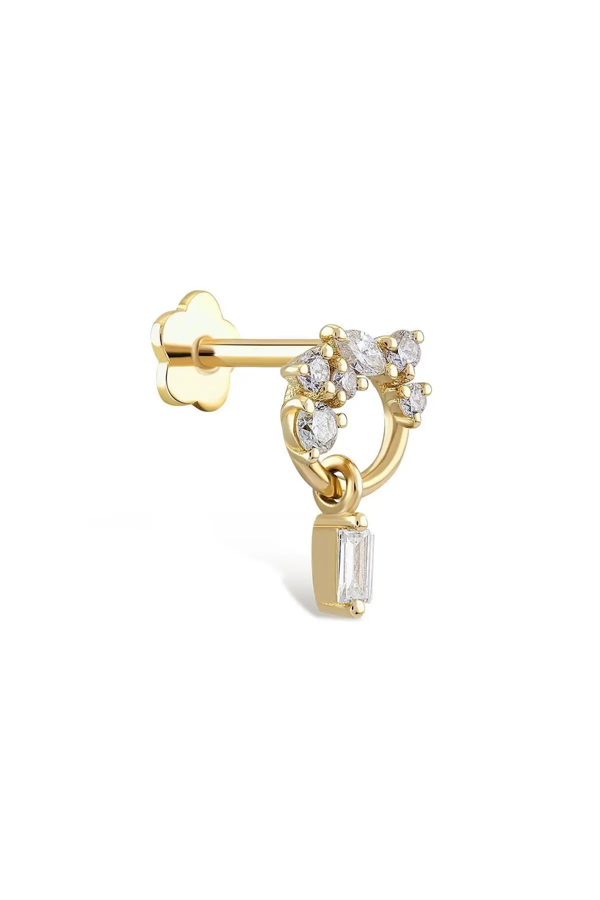 

Baget Dangle Queen Diamond Tragus Piercing 14 Gauge